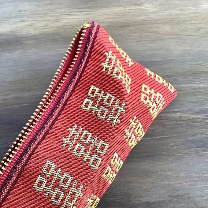 【双喜紋】畳縁 テトラ型 ペンケース 中華 チャイナ ダブルハピネス