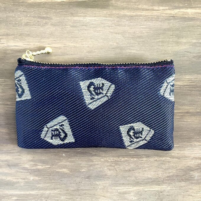 【左馬】畳縁 ミニポーチ カードケース 小銭入れ 将棋 駒 縁起物