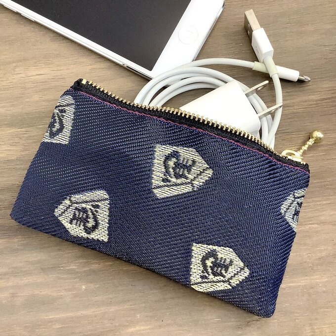 【左馬】畳縁 ミニポーチ カードケース 小銭入れ 将棋 駒 縁起物