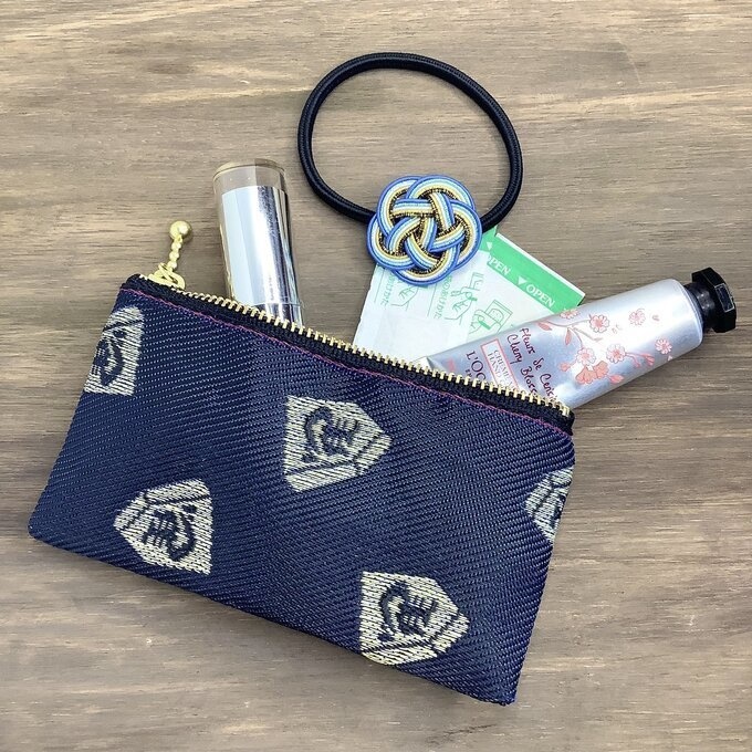 【左馬】畳縁 ミニポーチ カードケース 小銭入れ 将棋 駒 縁起物