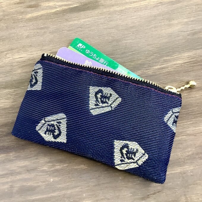 【左馬】畳縁 ミニポーチ カードケース 小銭入れ 将棋 駒 縁起物