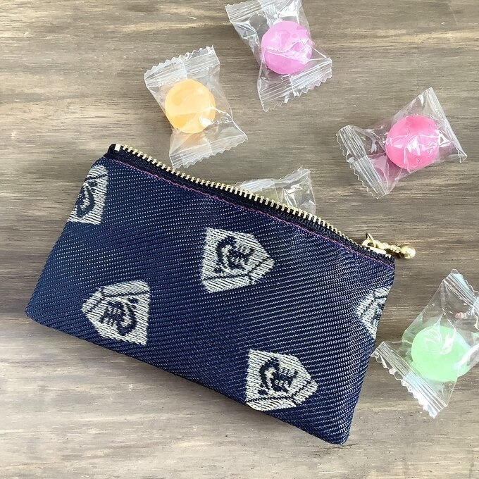 【左馬】畳縁 ミニポーチ カードケース 小銭入れ 将棋 駒 縁起物