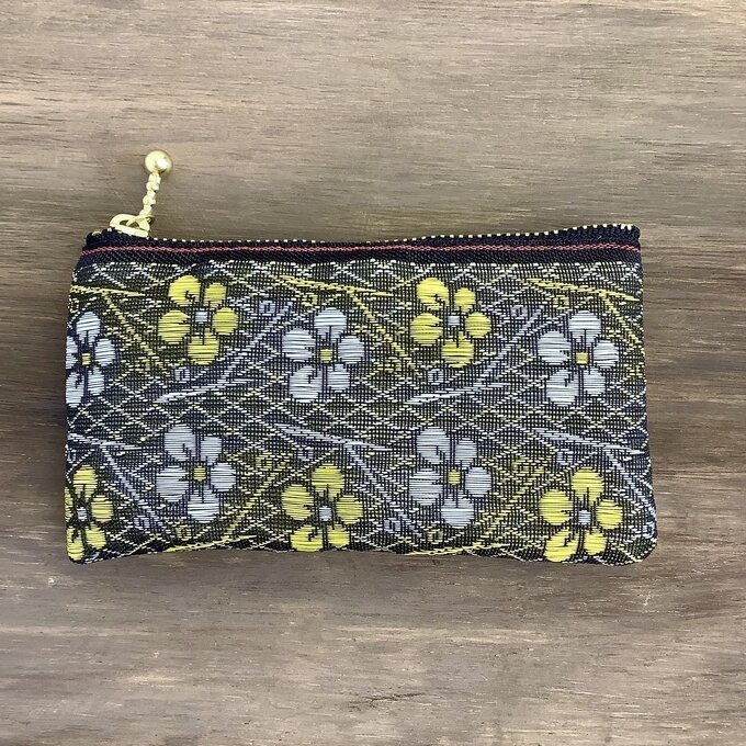 【金銀梅】畳縁 ぺたんこ ミニポーチ 小銭入れ カードケース 梅 春 花柄