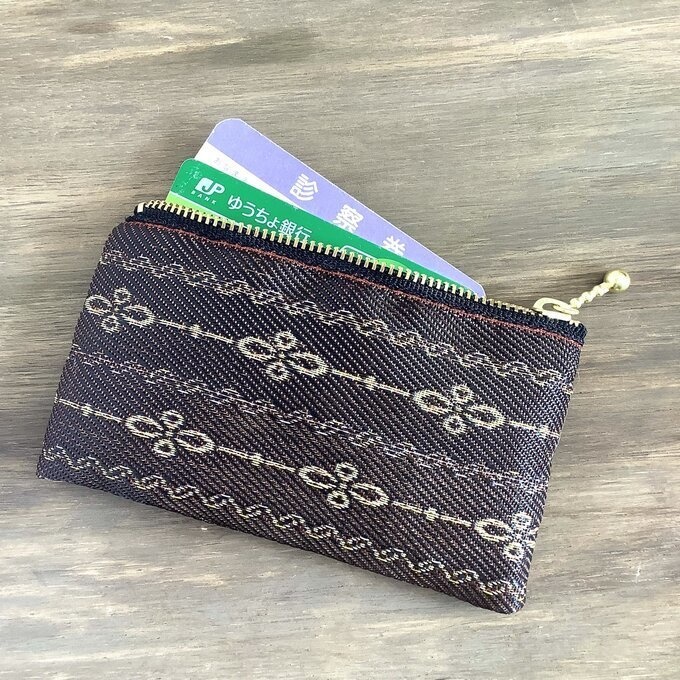 【ガトーショコラ オペラ】畳縁 ぺたんこ ミニポーチ 小銭入れ カードケース ブラウン チョコレート レトロ