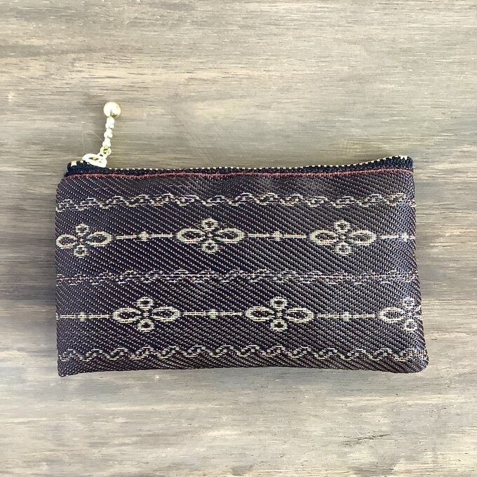 【ガトーショコラ オペラ】畳縁 ぺたんこ ミニポーチ 小銭入れ カードケース ブラウン チョコレート レトロ