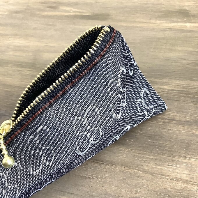 【SS柄】畳縁 テトラ型 ペンケース 花 蝶 昭和 レトロ グレー