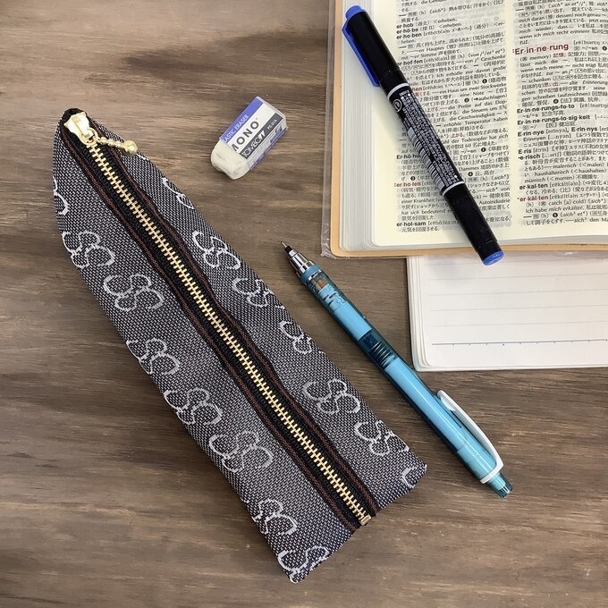 【SS柄】畳縁 ぺたんこ ミニポーチ 小銭入れ カードケース 花 蝶 昭和 レトロ グレー