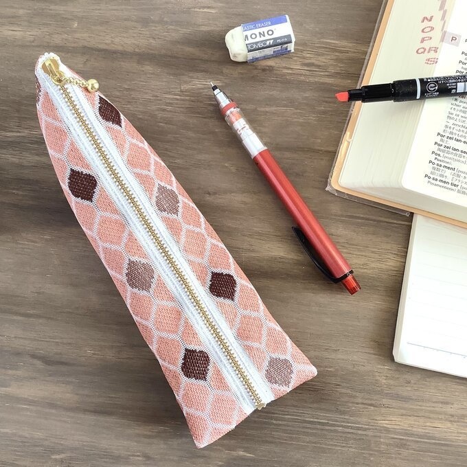 【モロッカンタイル】畳縁 ぺたんこ ミニポーチ 小銭入れ カードケース ピンク コーラル モロッコ