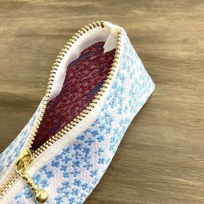 【紫陽花】畳縁 テトラ型 ペンケース 青 アジサイ 雨