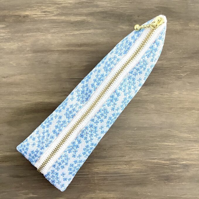 【紫陽花】畳縁 テトラ型 ペンケース 青 アジサイ 雨