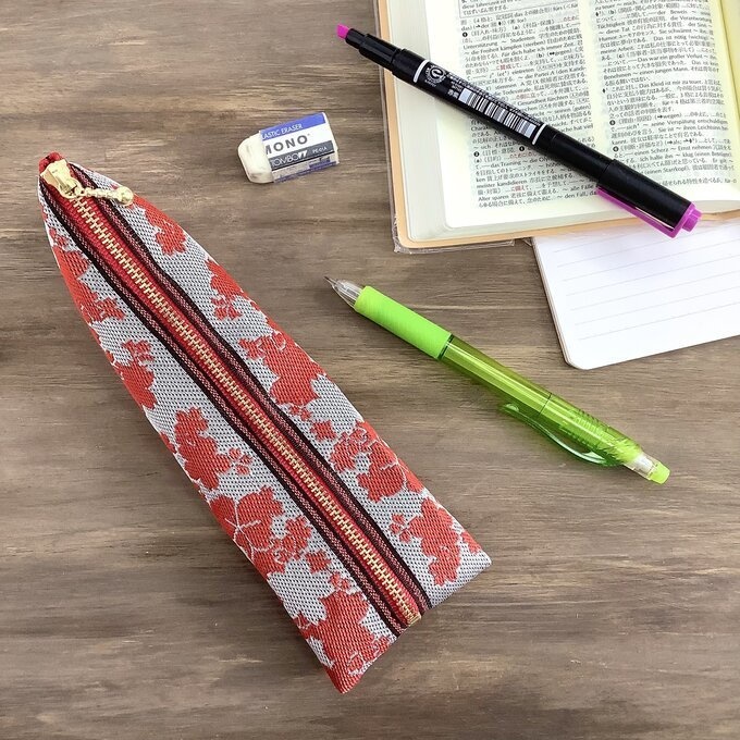 【花影】畳縁 ミニポーチ カードケース 小銭入れ 桜 赤 和風