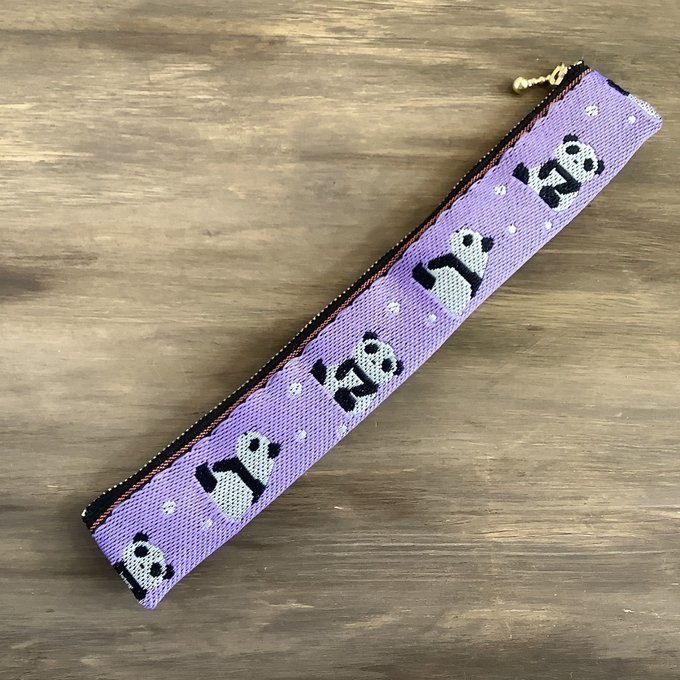 【パンダ】畳縁 箸袋 箸カバー 紫