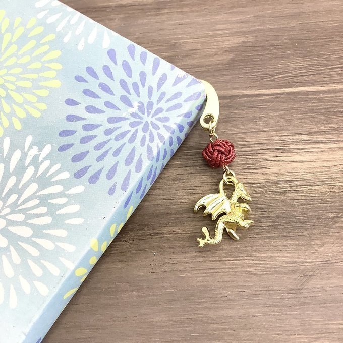 御朱印帳 しおり 水引【ドラゴン】ブックマーカー ファンタジー 竜 辰 龍