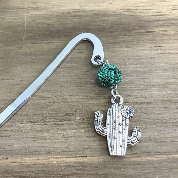 御朱印帳 しおり 水引【銀のサボテン】ブックマーカー メキシコ ユニーク