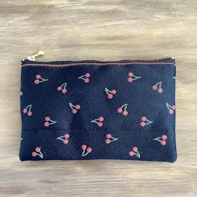 【さくらんぼ】畳縁 ぺたんこポーチ チェリー かわいい