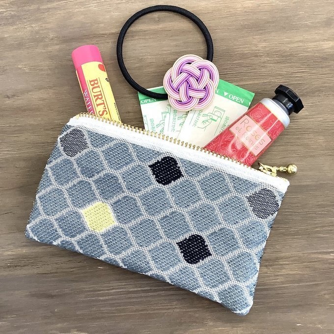 【モロッカンタイル】畳縁 テトラ型 ペンケース グレー 灰色 モロッコ