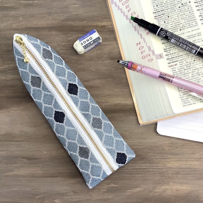 【モロッカンタイル】畳縁 ぺたんこ ミニポーチ 小銭入れ カードケース グレー 灰色 モロッコ