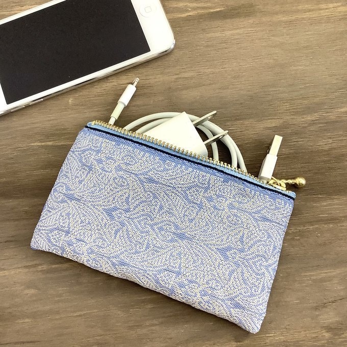 【雪の女王】畳縁 テトラ型 ペンケース アイスブルー オリエンタル