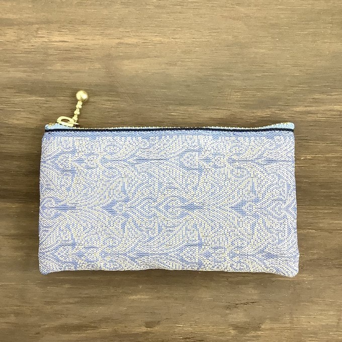 【雪の女王】畳縁 ぺたんこ ミニポーチ カードケース 小銭入れ アイスブルー オリエンタル