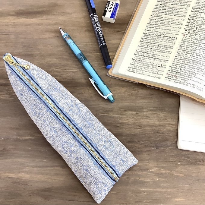 【雪の女王】畳縁 ぺたんこ ミニポーチ カードケース 小銭入れ アイスブルー オリエンタル