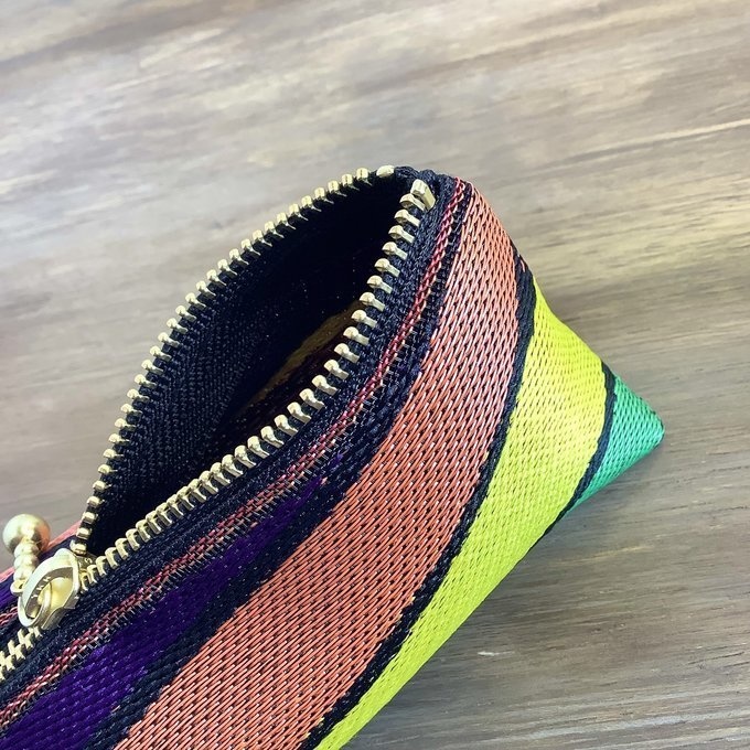 【ミッドセンチュリー風 ①】畳縁 テトラ型 ペンケース しましま レトロ