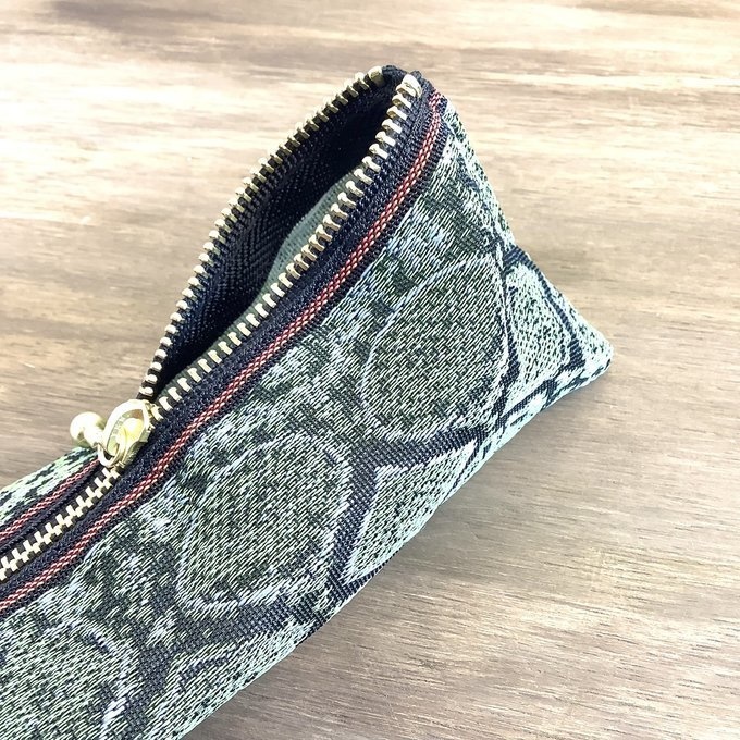 【青蛇柄】畳縁 テトラ型 ペンケース ブルー ヘビ パイソン