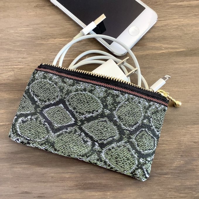 【青蛇柄】畳縁 テトラ型 ペンケース ブルー ヘビ パイソン