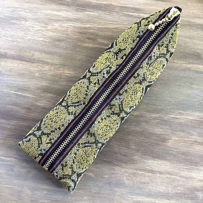 【金蛇柄】畳縁 テトラ型 ペンケース ゴールド ヘビ パイソン