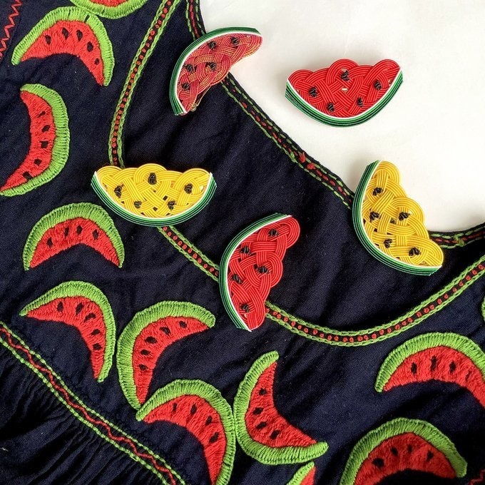 水引 バレッタ【すいか】黄色 可愛い スイカ