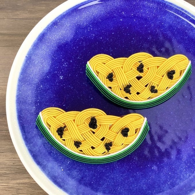 水引 バレッタ【すいか】黄色 可愛い スイカ