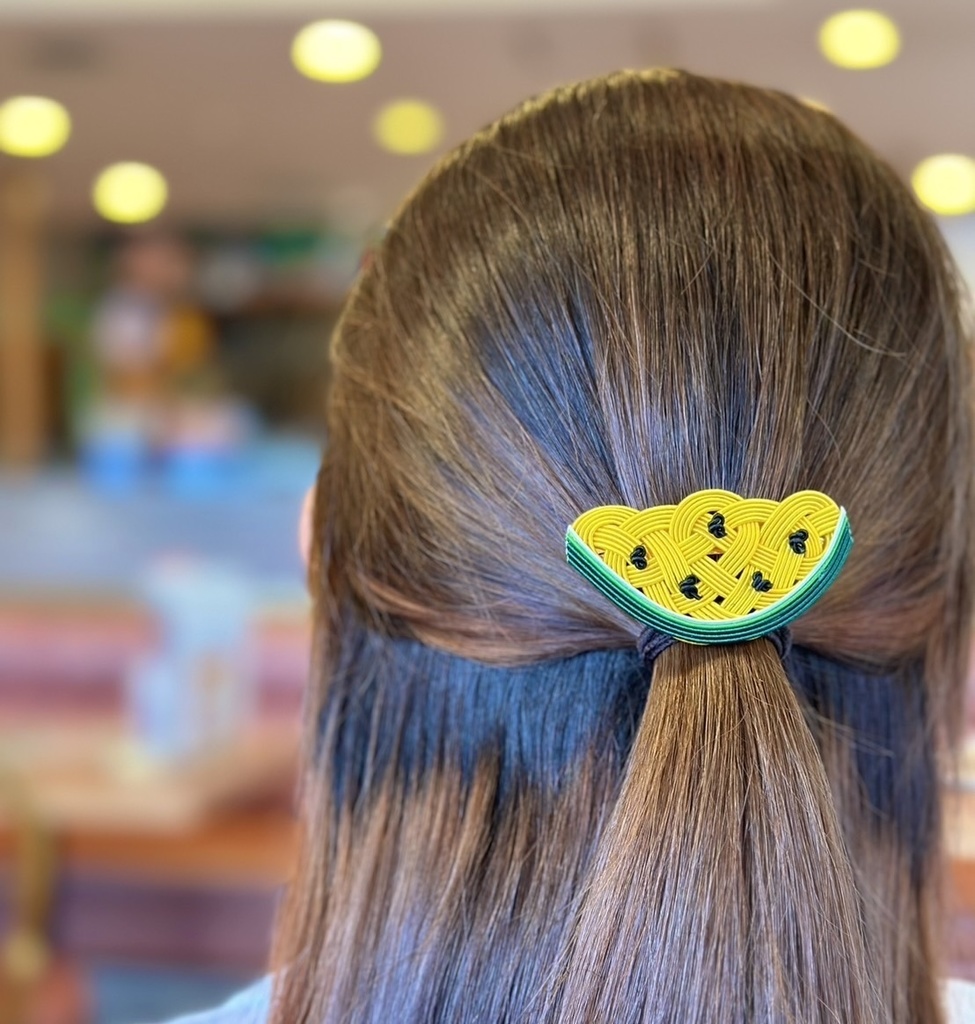 水引 バレッタ【すいか】黄色 可愛い スイカ