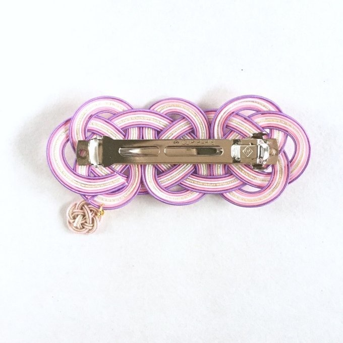 水引【なでしこ】お花が揺れるバレッタ 和風 ピンク パープル