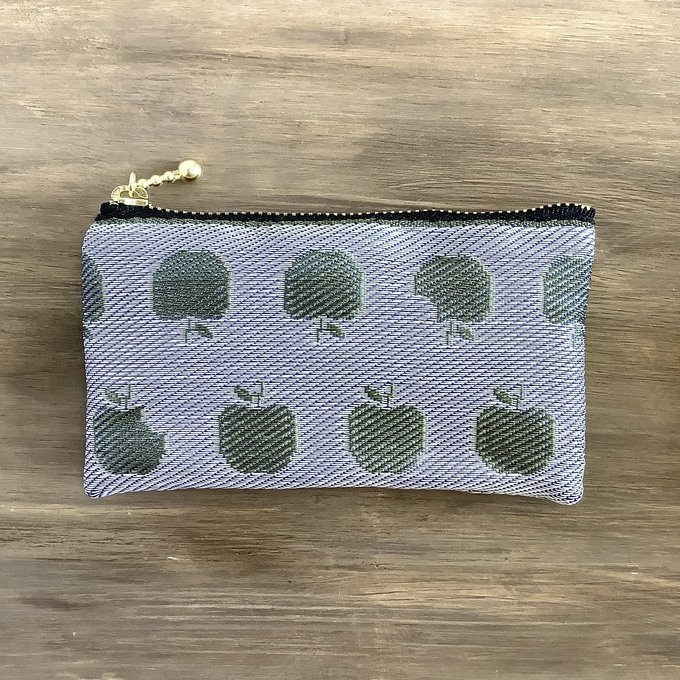 【金のりんご】畳縁 ぺたんこ ミニポーチ 小銭入れ カードケース リンゴ エデン レトロ