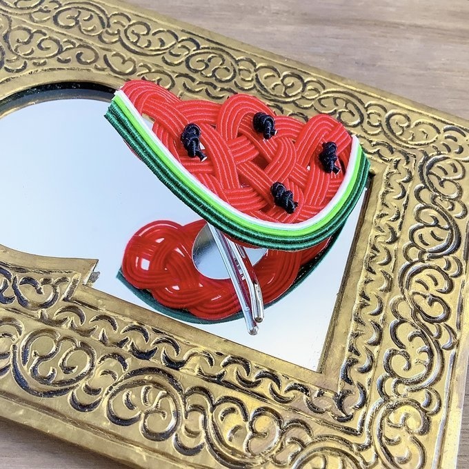 水引 ポニーフック【すいか】赤 可愛い スイカ