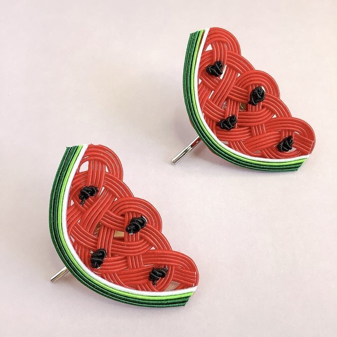 水引 ポニーフック【すいか】赤 可愛い スイカ