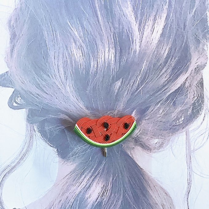 水引 ポニーフック【すいか】赤 可愛い スイカ