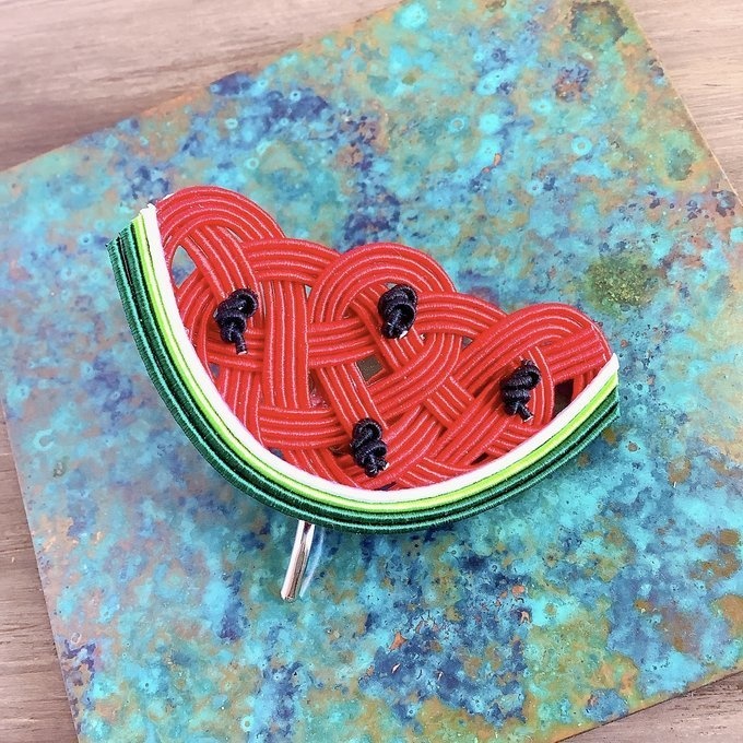 水引 ポニーフック【すいか】赤 可愛い スイカ