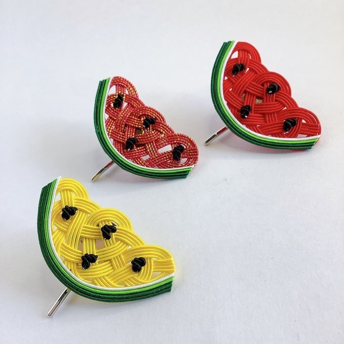 水引 ポニーフック【すいか】黄色 可愛い スイカ