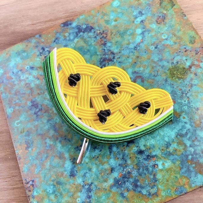 水引 ポニーフック【すいか】黄色 可愛い スイカ