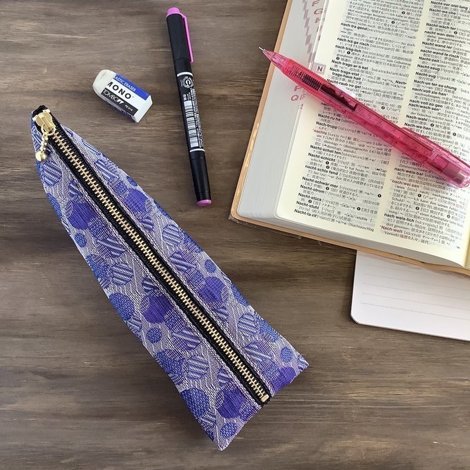 【しゃぼん玉】畳縁 ぺたんこ ミニポーチ カードケース 小銭入れ バイオレット 水玉 ドット 紫