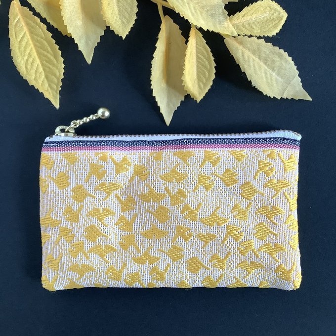 【銀杏】畳縁 ぺたんこ ミニポーチ パステルカラー カードケース 小銭入れ イチョウ