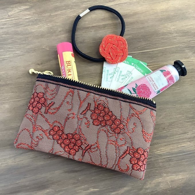 【赤ぶどう】畳縁 テトラ型 ペンケース 赤 葡萄 ワイン ブドウ