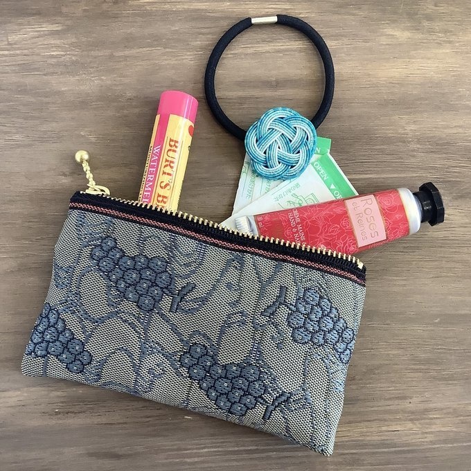 【青ぶどう】畳縁 テトラ型 ペンケース 青 葡萄 ワイン ブドウ