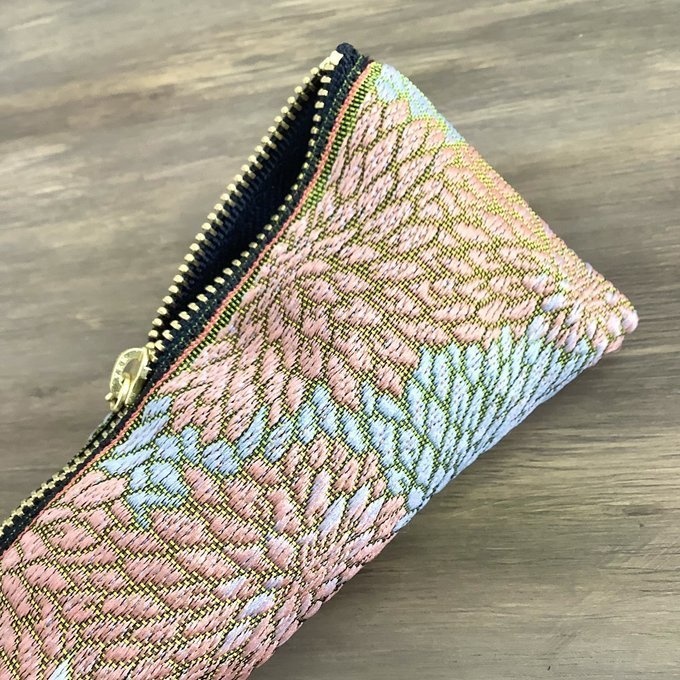 【霧の菊】畳縁 テトラ型 ペンケース ニュアンスカラー 和風 菊 ぼかし