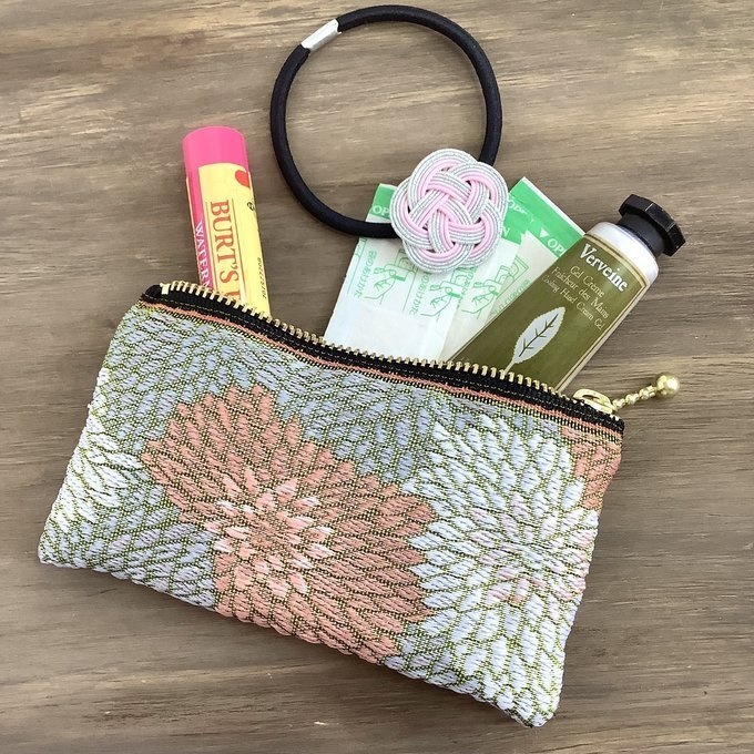 【霧の菊】畳縁 テトラ型 ペンケース ニュアンスカラー 和風 菊 ぼかし