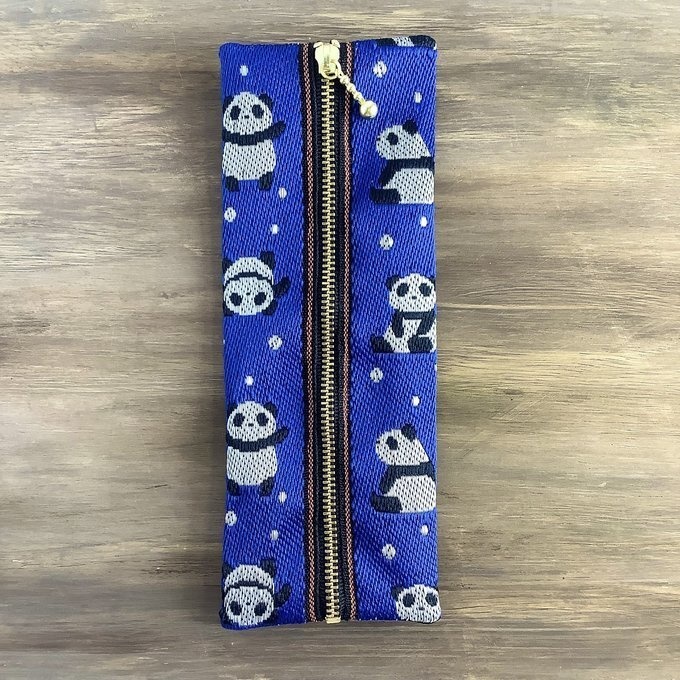 【パンダ】畳縁 ぺたんこ ペンケース 熊猫 熊貓 青 紫 メガネケース