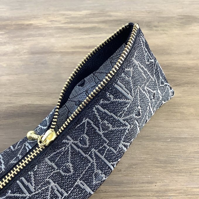 【ラブレター】畳縁 テトラ型 ペンケース 手紙 封筒 ハート 黒 白 モノトーン