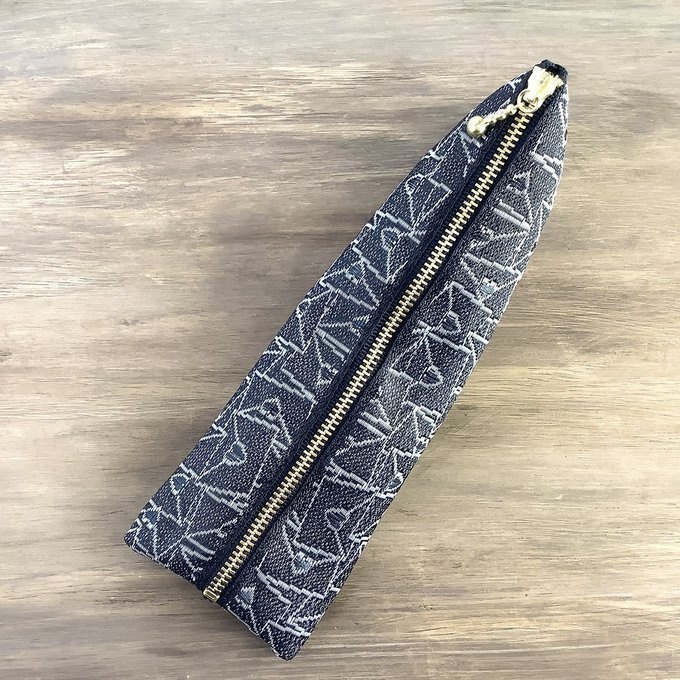 【ラブレター】畳縁 テトラ型 ペンケース 手紙 封筒 ハート 黒 白 モノトーン