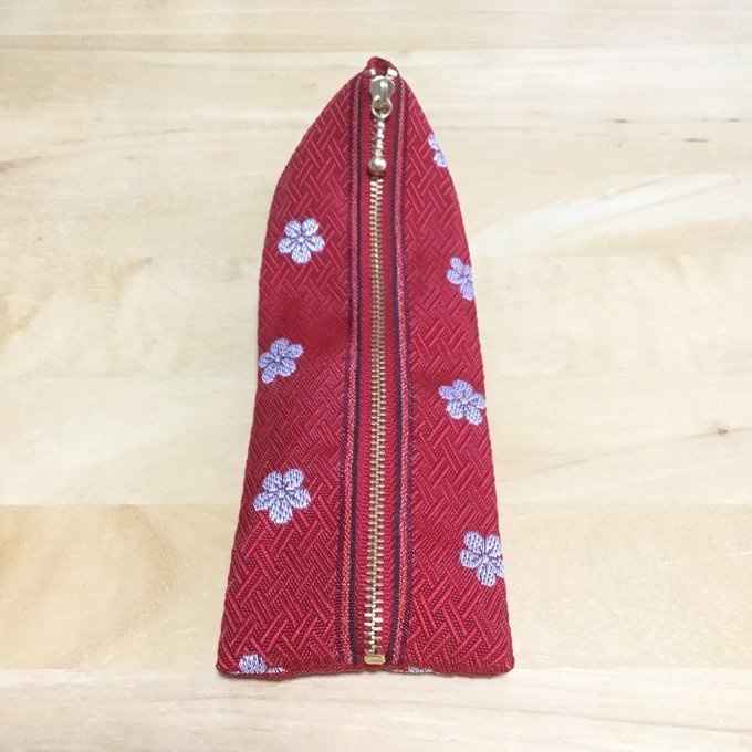 【白梅】畳縁 テトラ型 ペンケース 春 赤 梅 和風