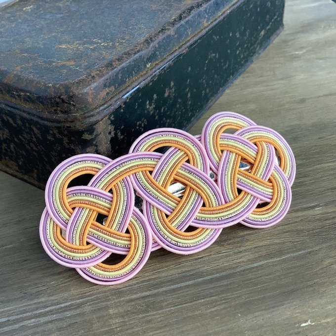 水引 バレッタ【春待ち】カラフル パステル 梅 桃 あんず 桜